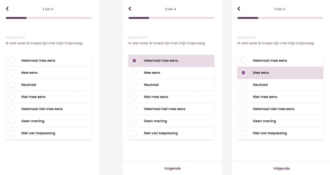 UX UI design for accessible form interface in elderly care app with multiple choice inputs for healthcare professionals